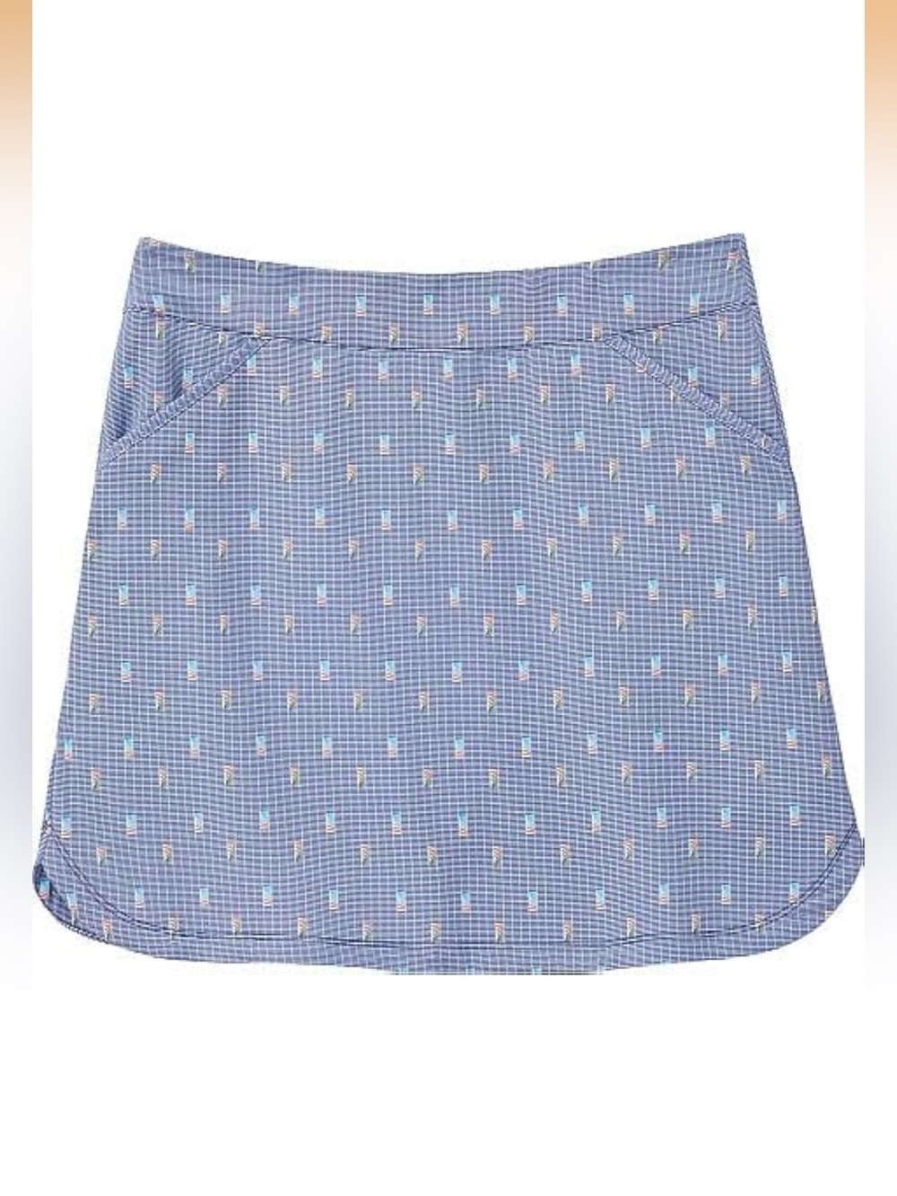 PETER MILLAR Women's Performance Alice Petal Hem Dominoes Golf Skort Skirt M